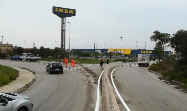 Bari, riaperto il varco diretto per Ikea sulla rotatoria allo svincolo di Mungivacca